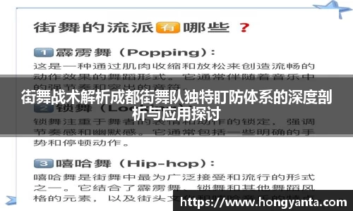 街舞战术解析成都街舞队独特盯防体系的深度剖析与应用探讨