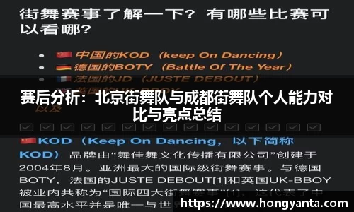 赛后分析：北京街舞队与成都街舞队个人能力对比与亮点总结